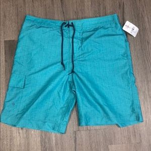 CHAPS Teal swimming trunks NWT L